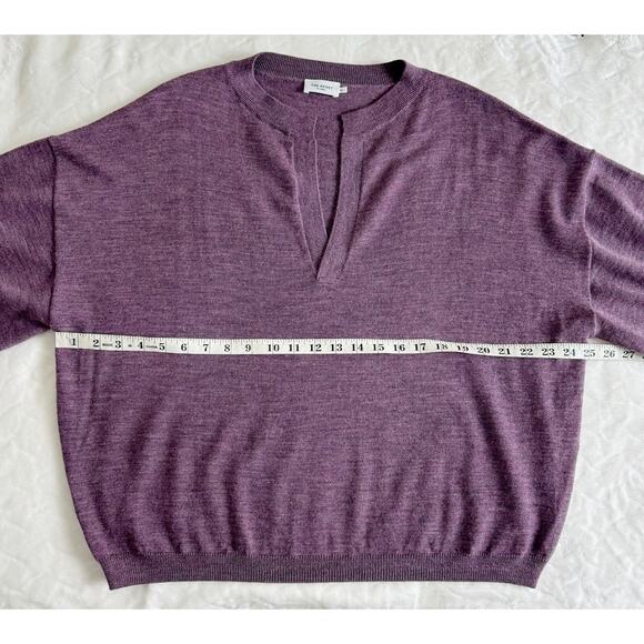NWOT The Reset Size XL Puff Sleeve Pullover Sweater Top 100% Wool Plum Color - Picture 9 of 10